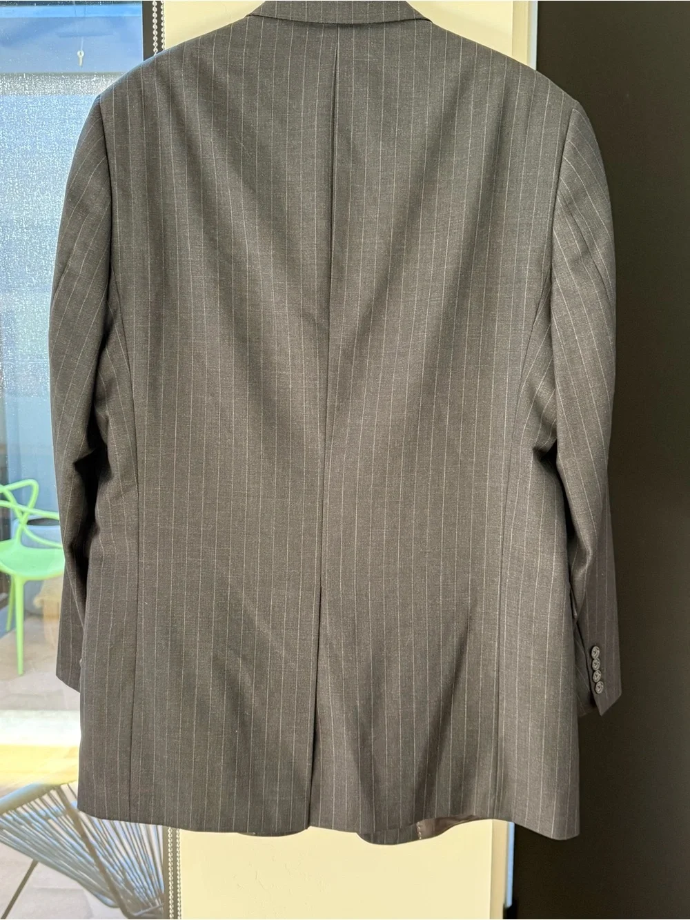 Hart Schaffner Marx Charcoal Gray Pinstripe Two-Button Blazer